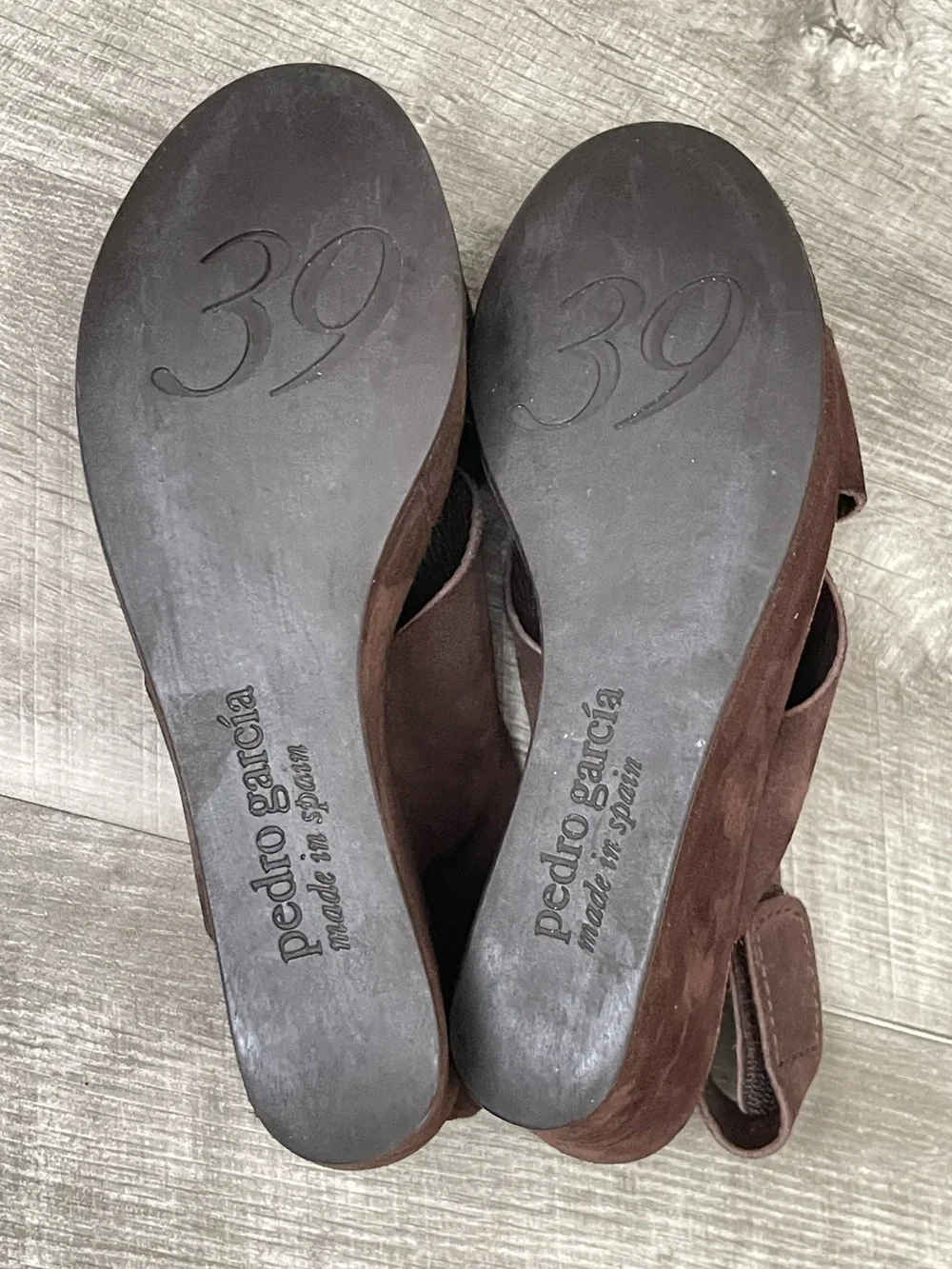 Pedro Garcia Chocolate Suede Platform Sandals